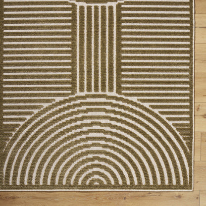 Deron Khaki Washable Area Rug