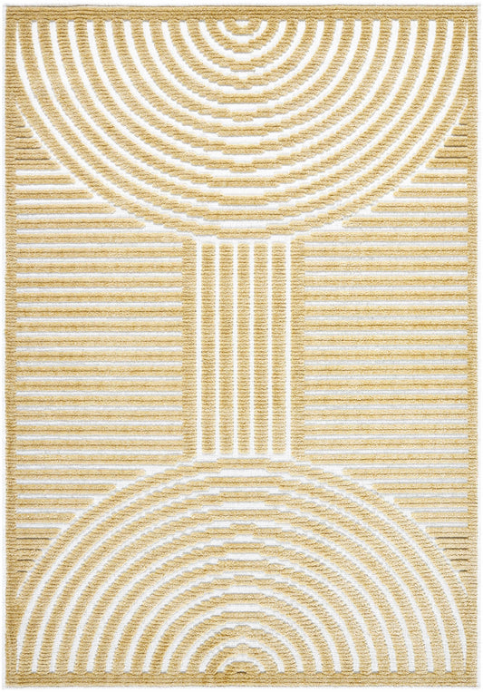 Deron Mustard Washable Area Rug