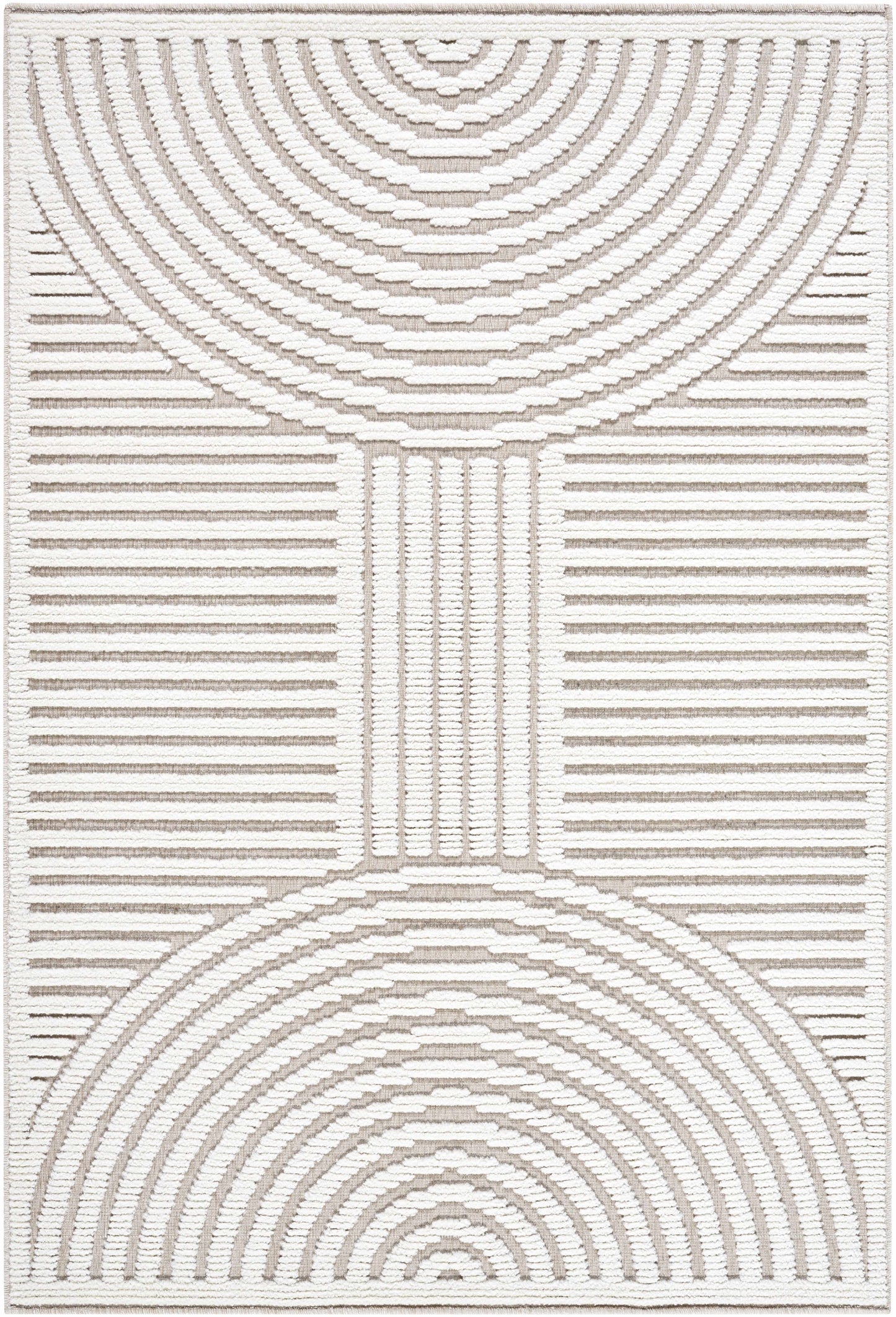 Deron Ivory 3D Rainbow Washable Rug