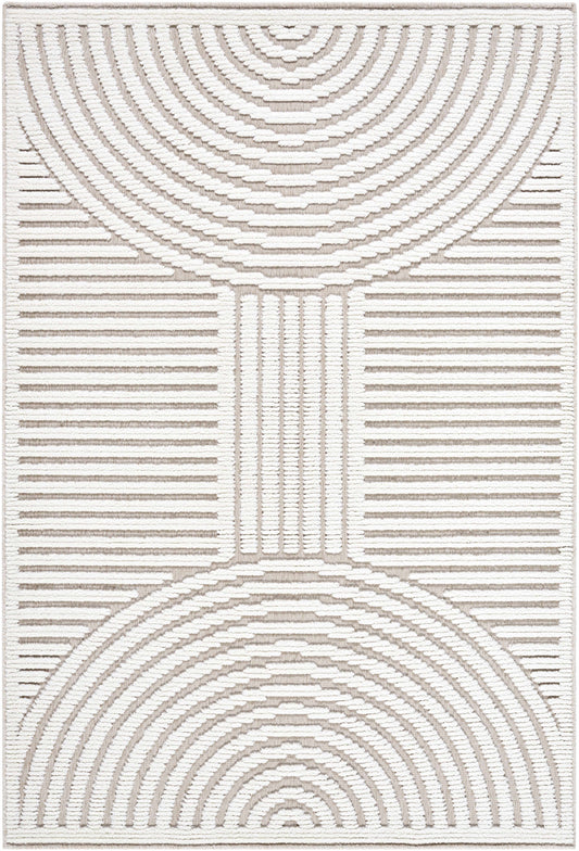 Deron Ivory 3D Rainbow Washable Rug