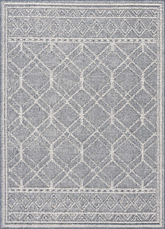 Diah Gray Blue & Bone Area Rug - Clearance