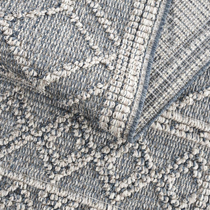 Diah Gray Blue & Bone Area Rug - Clearance