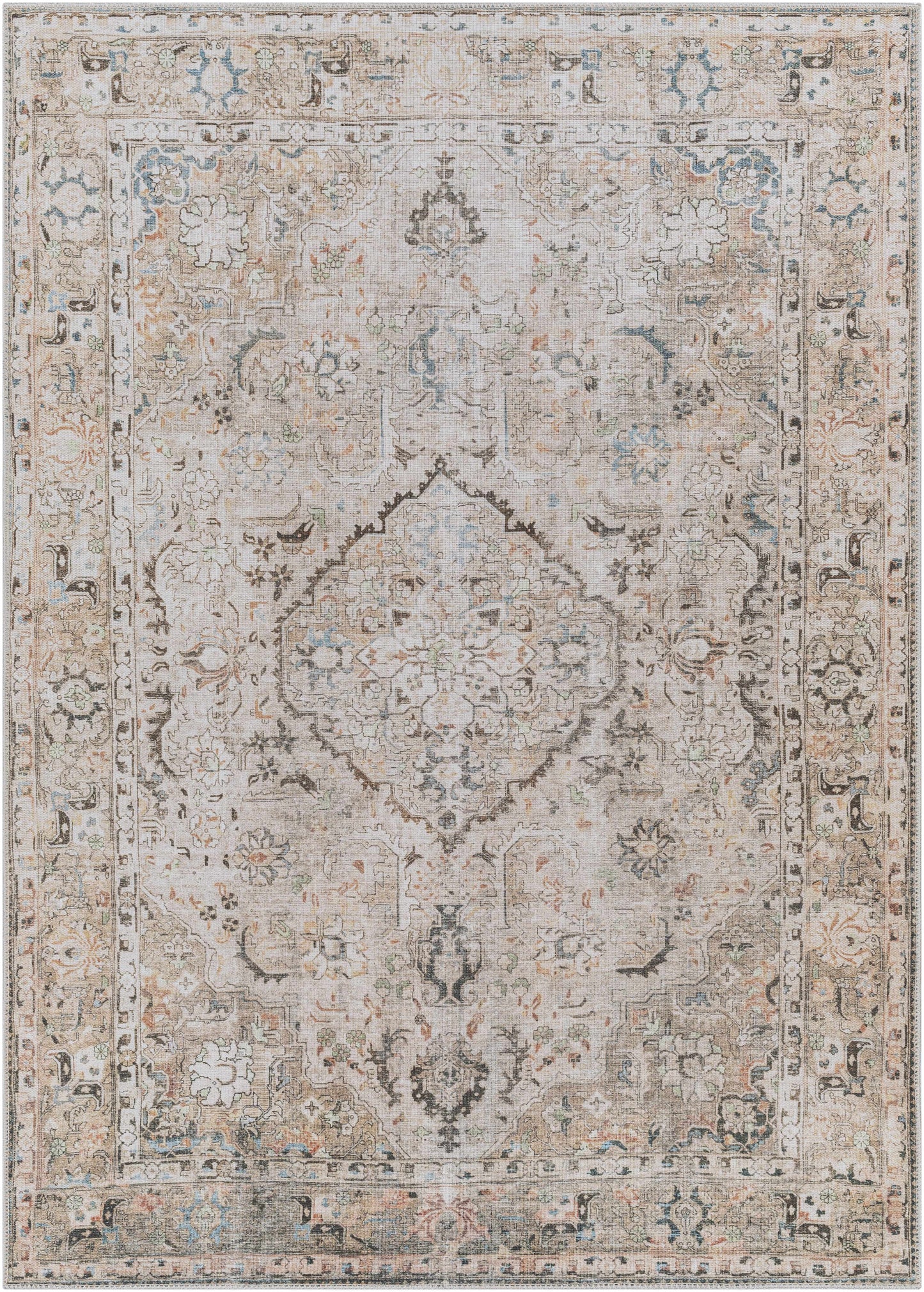 Standon Vintage Flat Pile Washable Rug
