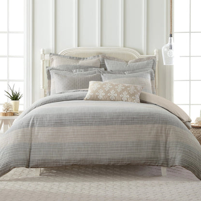 Sand Stripes Euro Shams Nautical Pillow Shams - Quahog Bay Bedding
