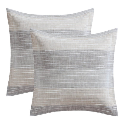 Sand Stripes Euro Shams Nautical Pillow Shams - Quahog Bay Bedding