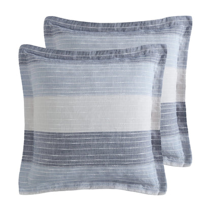 Sand Stripes Euro Shams Nautical Pillow Shams - Quahog Bay Bedding