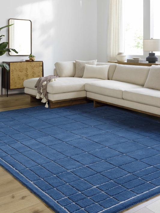 Sedna Navy Wool Area Rug - Quahog Bay Bedding