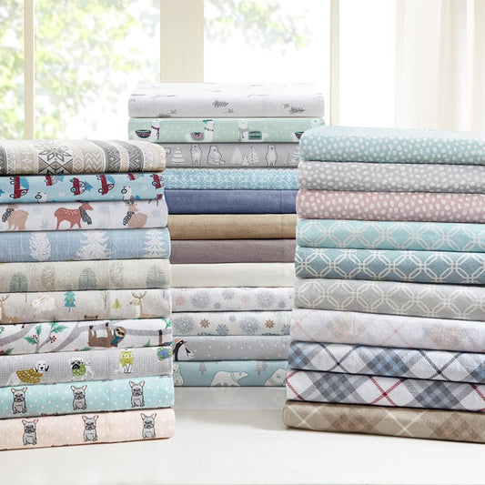 Sleep Philosophy Flannel 100% Cotton Flannel Sheet Set Solid & Prints