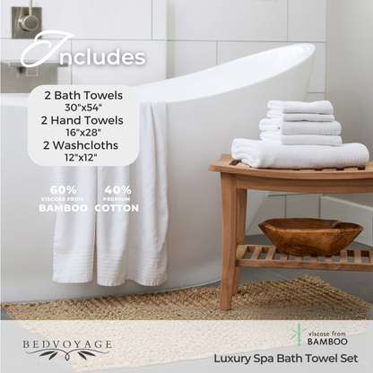 Luxury Bamboo 6 Piece Spa Towel Set – Cloud