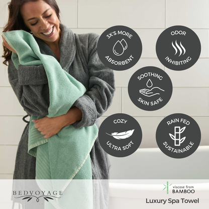 Bamboo Spa Bath Towel – Seaglass - Coastal Bath Towels