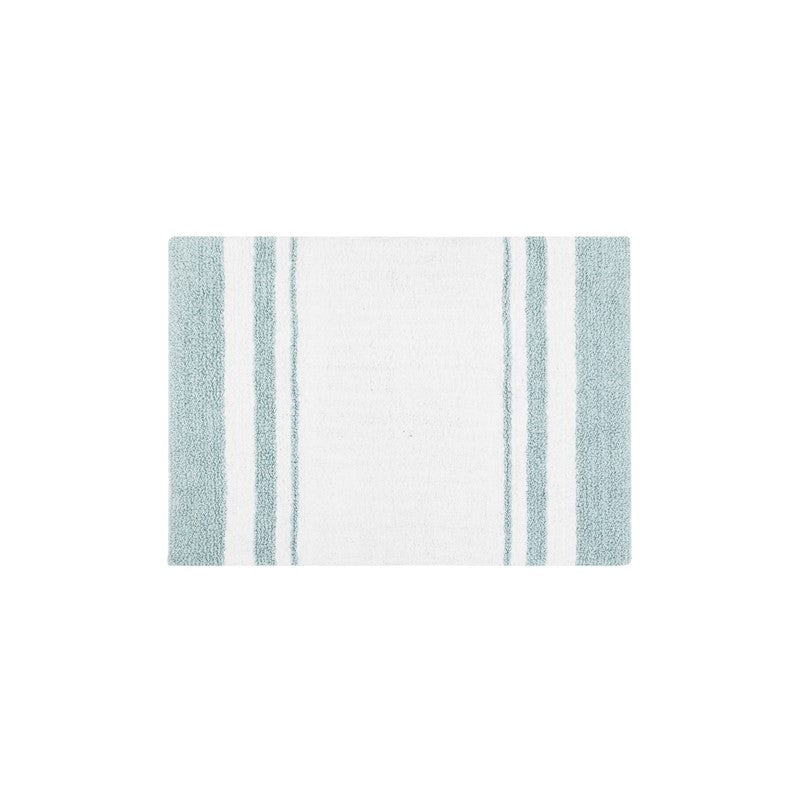 Madison Park Spa Cotton Reversible Bath Rug - Aqua - Coastal Bath Rugs