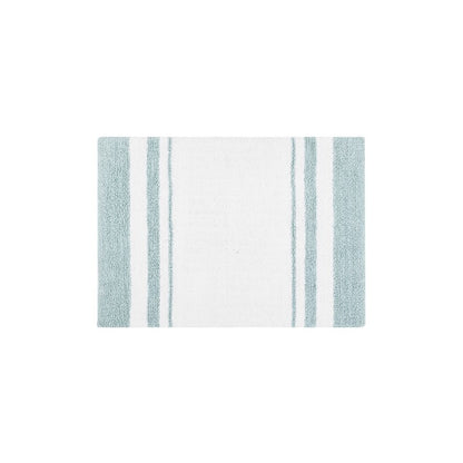 Madison Park Spa Cotton Reversible Bath Rug - Aqua - Coastal Bath Rugs