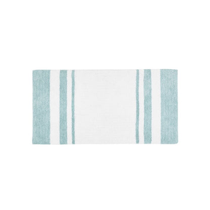 Madison Park Spa Cotton Reversible Bath Rug - Aqua - Coastal Bath Rugs