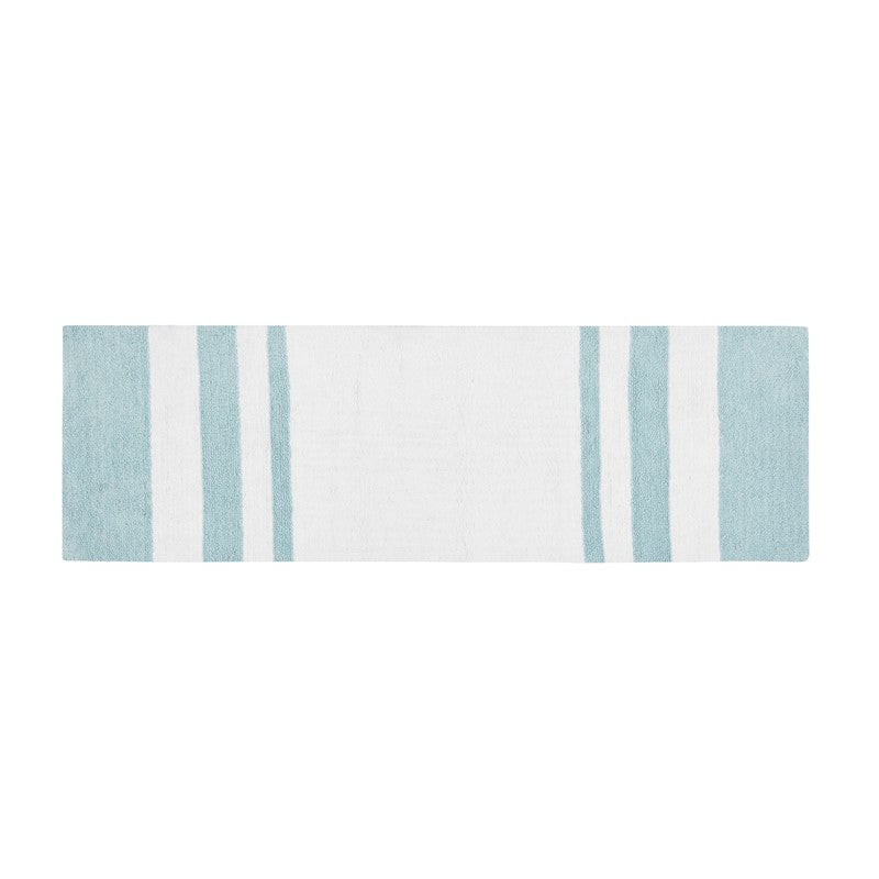 Madison Park Spa Cotton Reversible Bath Rug - Aqua - Coastal Bath Rugs