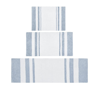 Madison Park Spa Cotton Reversible Bath Rug - Blue - Coastal Bath Rugs