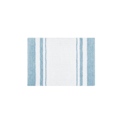 Madison Park Spa Cotton Reversible Bath Rug - Blue - Coastal Bath Rugs