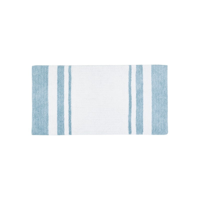 Madison Park Spa Cotton Reversible Bath Rug - Blue - Coastal Bath Rugs