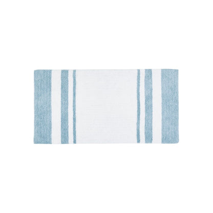 Madison Park Spa Cotton Reversible Bath Rug - Blue - Coastal Bath Rugs