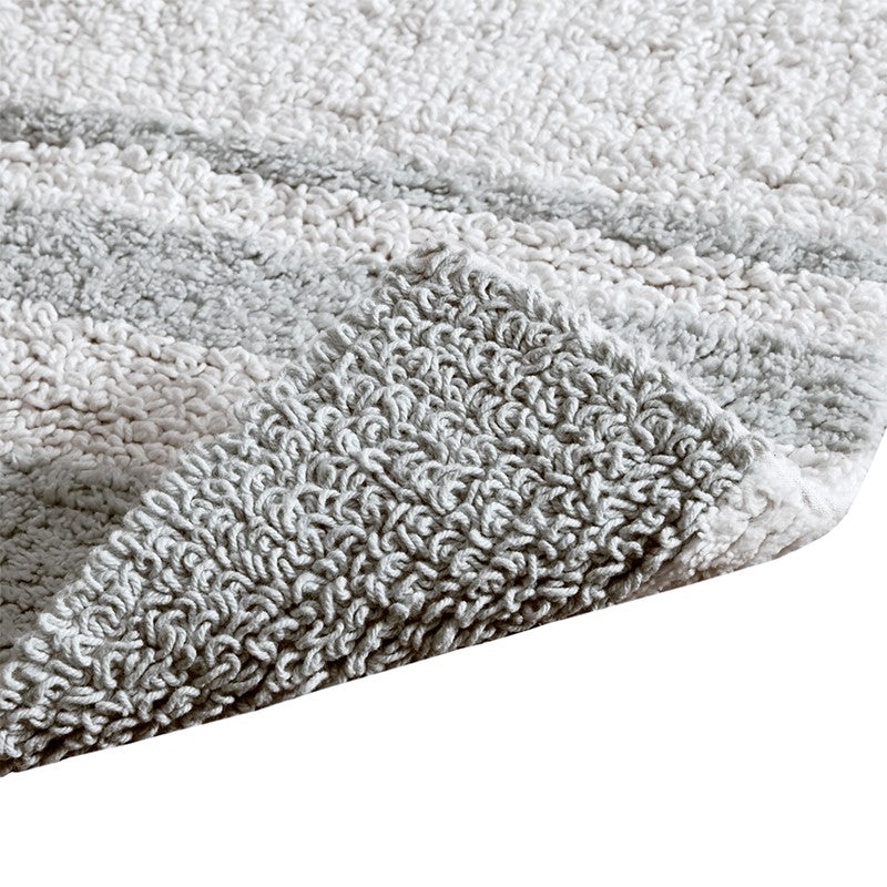 Madison Park Spa Cotton Reversible Bath Rug - Grey