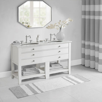 Madison Park Spa Cotton Reversible Bath Rug - Grey