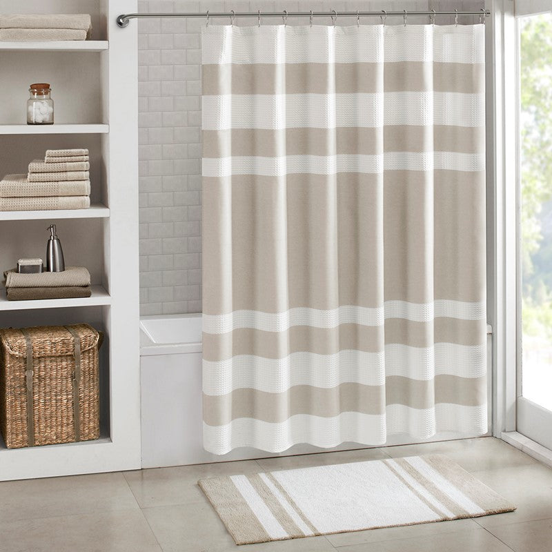 Madison Park Spa Cotton Reversible Bath Rug - Taupe