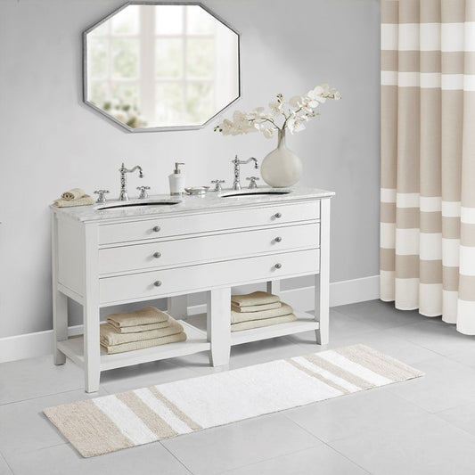 Madison Park Spa Cotton Reversible Bath Rug - Taupe