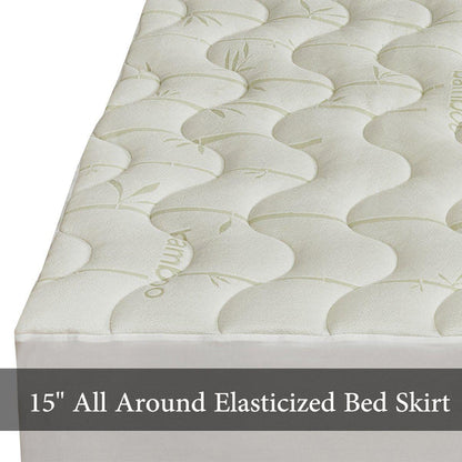 Split Top King Bamboo Jacquard Mattress Pad