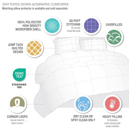Madison Park Stay Puffed Overfilled Down Alternative Comforter - White