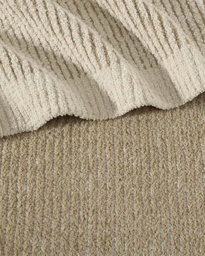 Luxury Two-Tone Ribbed Bed Blanket