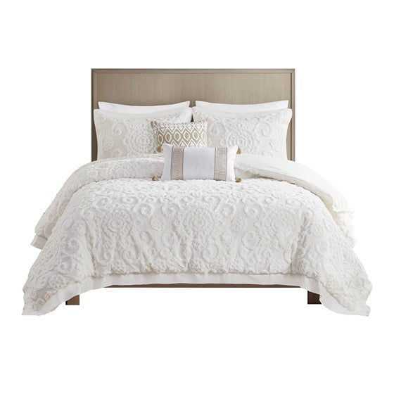 Suzanna 3PC Cotton Boho Medallion Comforter Set - Ivory - Quahog Bay Bedding