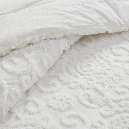Suzanna 3PC Cotton Boho Medallion Comforter Set - Ivory - Quahog Bay Bedding