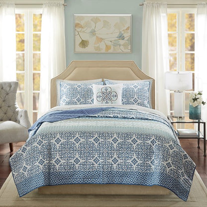 Coastal Sybil Quilt Set with Cotton Bed Sheets 8PCS