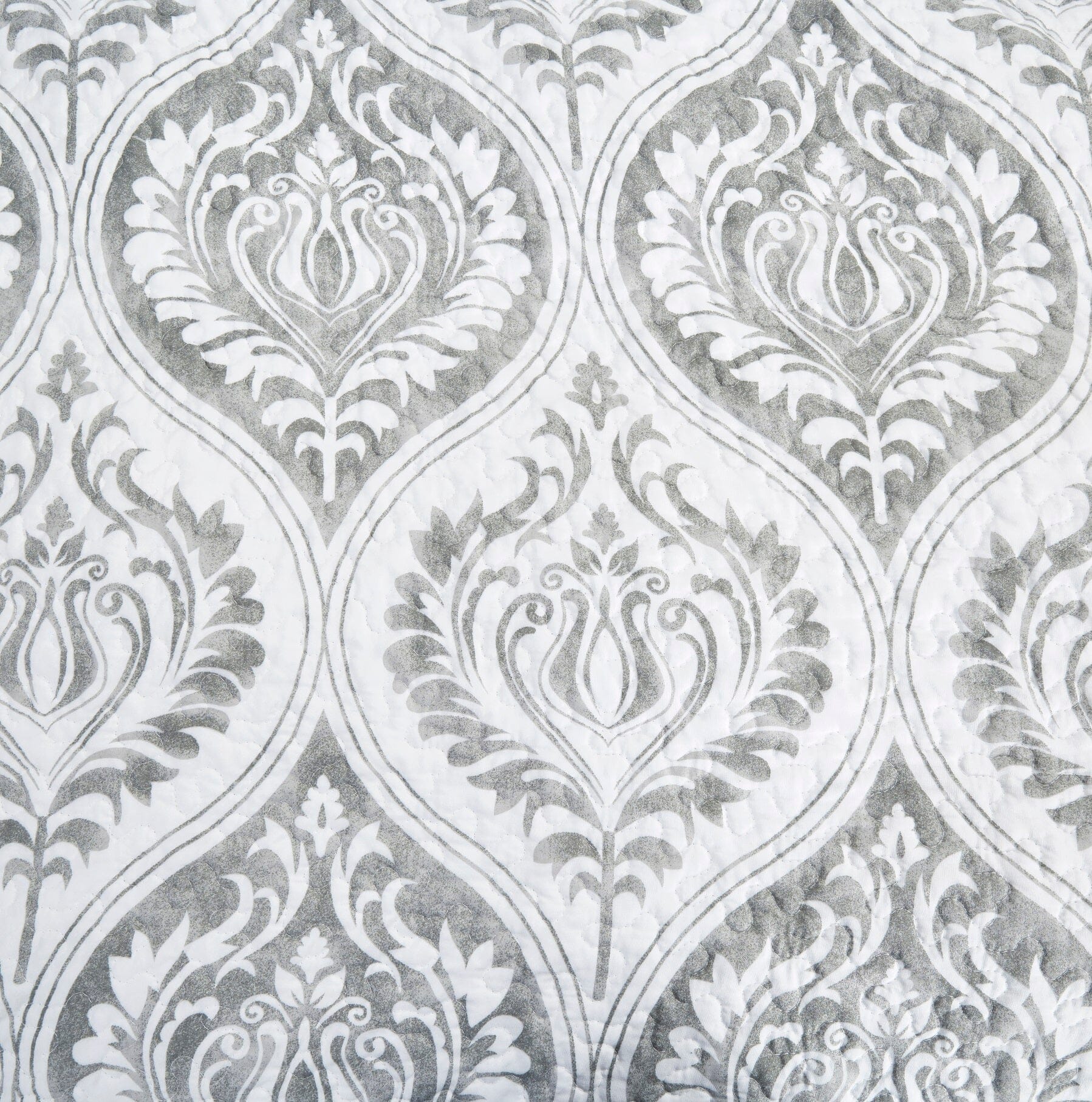 Tache Dreamy Moon Sky Ogee Damask Heather Grey White Quilt Set (TB300) - Tache Home Fashion