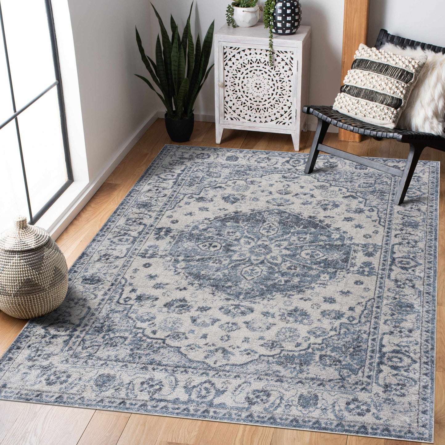 Blue Hiti Washable area rug - Clearance