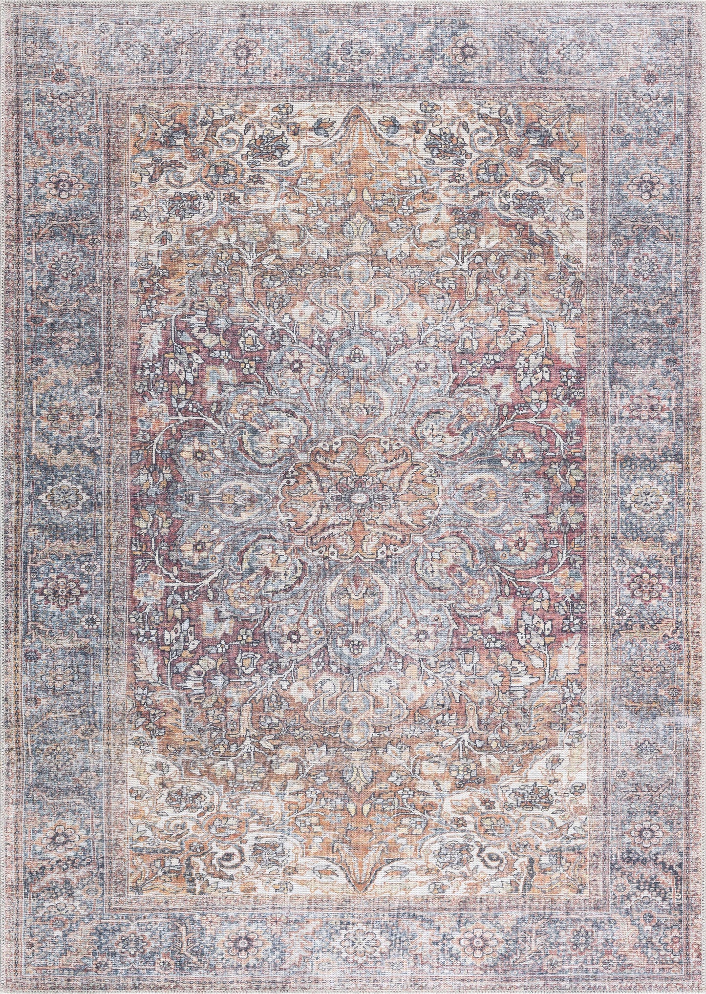 Rust Gardnertown Medallion Washable Area Rug - Clearance