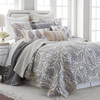 Tamsin Grey Euro Sham Set of 2 -  Floral Pillow Shams