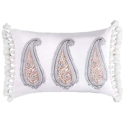 Tamsin Grey Flower Pillow - Floral Accent Pillows