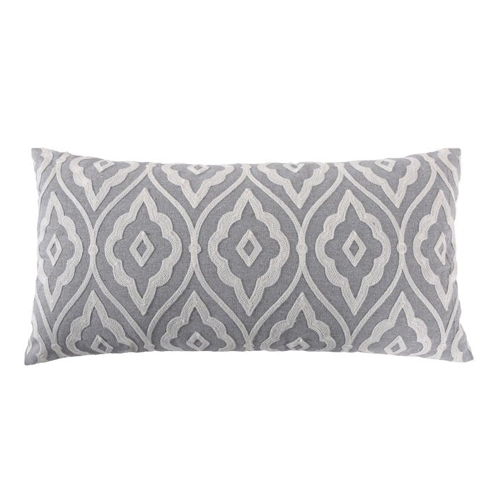 Tamsin Grey Geometric Pillow - Floral Accent Pillows
