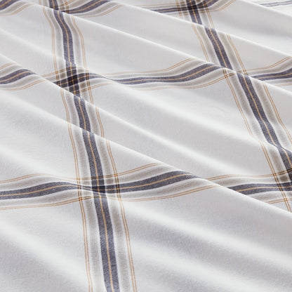 Woolrich 100% Cotton Printed Flannel Sheet Set - Tan Plaid