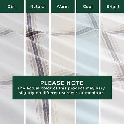 Woolrich 100% Cotton Printed Flannel Sheet Set - Tan Plaid