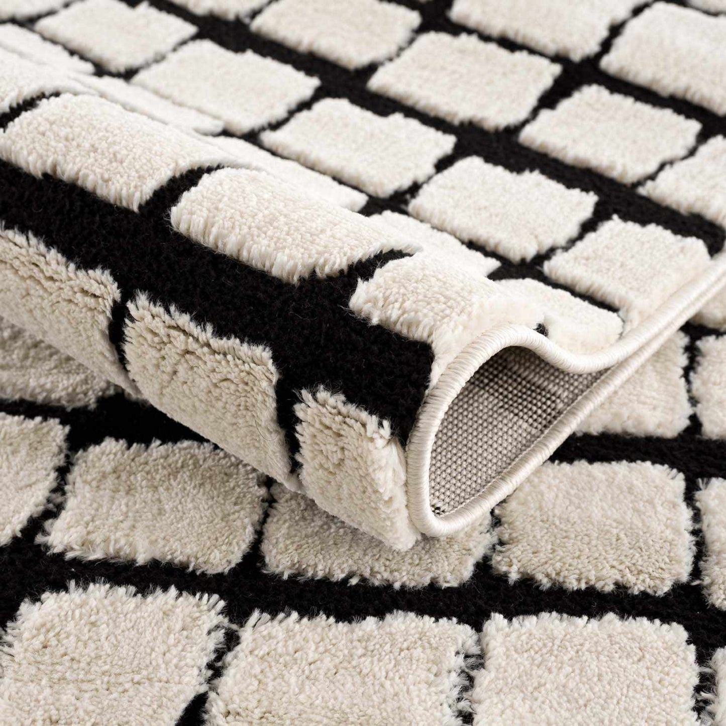 Teshi Plush Grid Area Rug - Promo - Quahog Bay Bedding