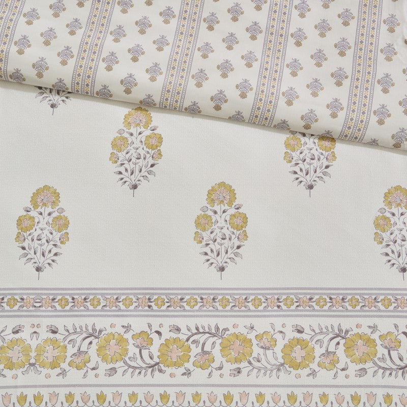 Thalia Vintage Bohemian Reversible Duvet Cover Set | 3-Piece | Blush/Gold