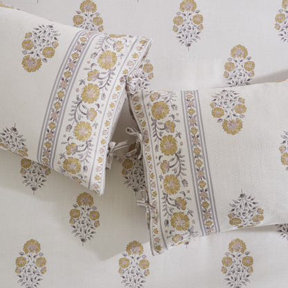 Thalia Vintage Bohemian Reversible Duvet Cover Set | 3-Piece | Blush/Gold