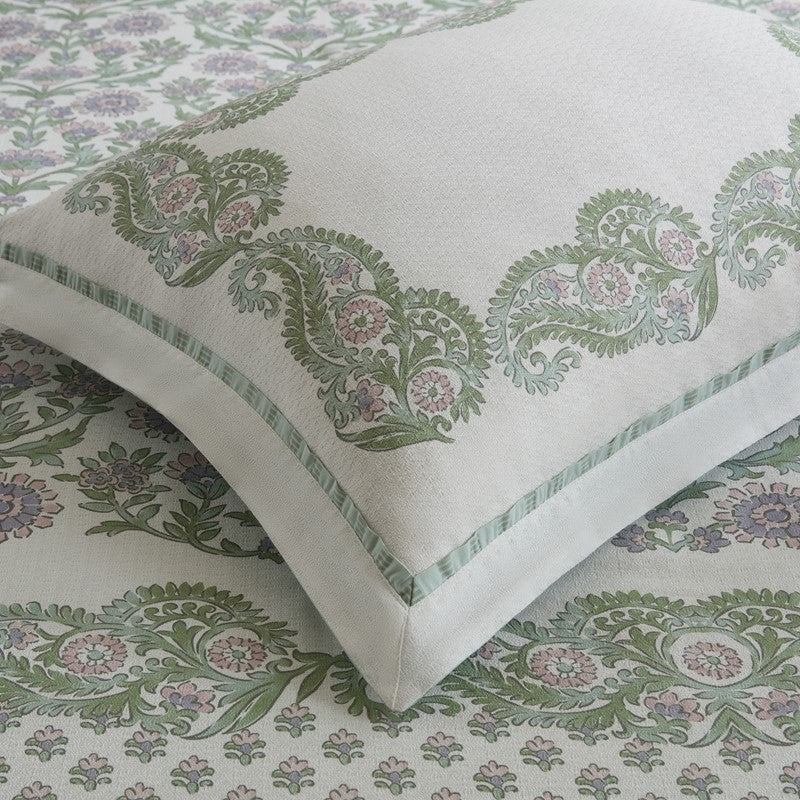 Tilly Coastal Cottage Reversible Duvet Cover Set | 3-Piece | Green