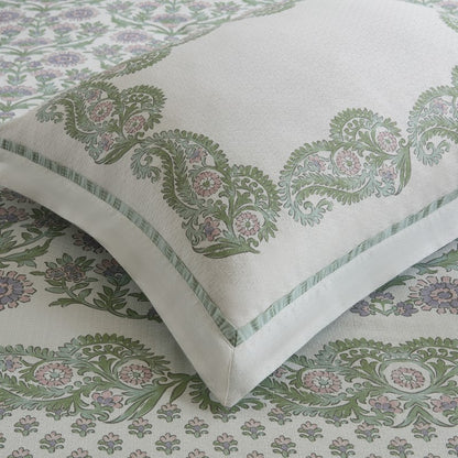 Tilly Coastal Cottage Reversible Duvet Cover Set | 3-Piece | Green