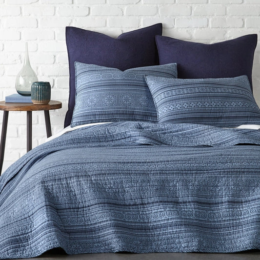 Tolteca Nautical Indigo Quilt Set - Nautical Themed Quilt Set - Quahog Bay Bedding