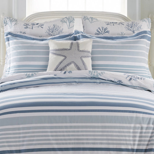 Truro Duvet Cover Set - Beautiful Coastal Bedding Sets - Blue - Quahog Bay Bedding
