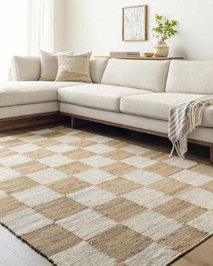 Tyhir Checkered Jute Rug - Quahog Bay Bedding