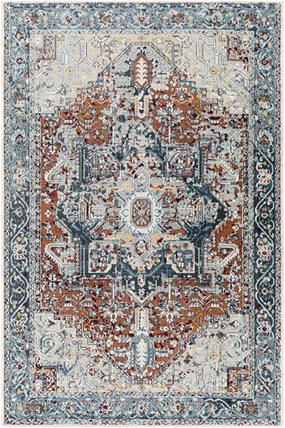 Cabacungan Blue & Rust Washable Area Rug - Clearance
