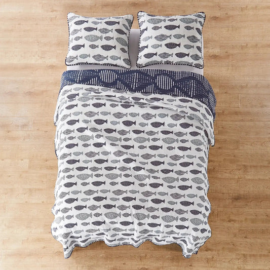 Bakio Quilt Set - Nautical Themed Quilt Set - Quahog Bay Bedding